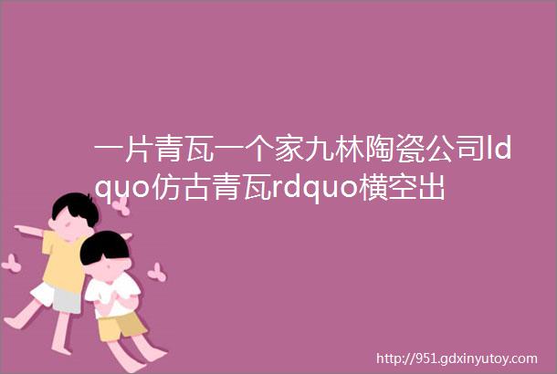 一片青瓦一个家九林陶瓷公司ldquo仿古青瓦rdquo横空出世