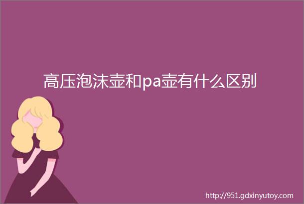 高压泡沫壶和pa壶有什么区别