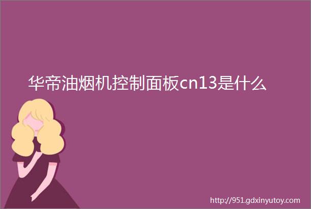 华帝油烟机控制面板cn13是什么