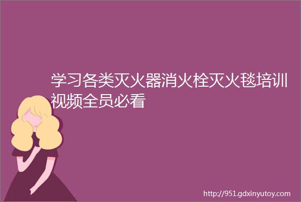 学习各类灭火器消火栓灭火毯培训视频全员必看