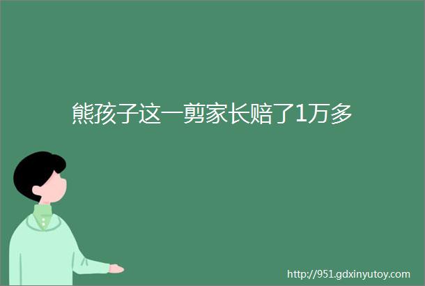 熊孩子这一剪家长赔了1万多