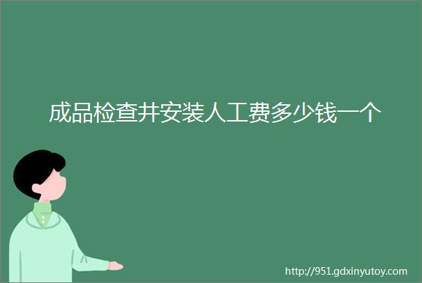 成品检查井安装人工费多少钱一个