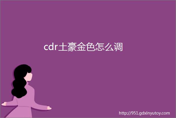 cdr土豪金色怎么调