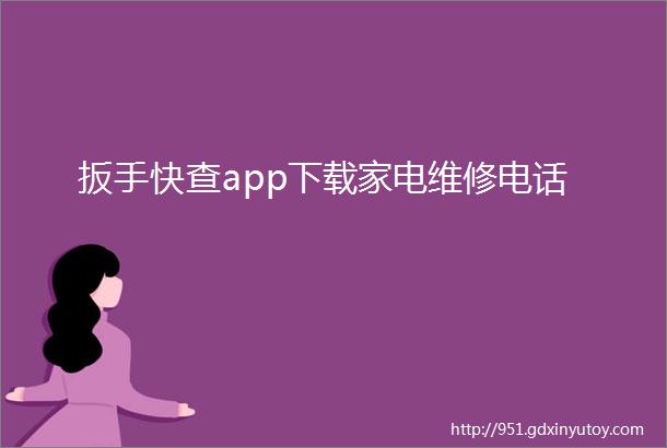 扳手快查app下载家电维修电话