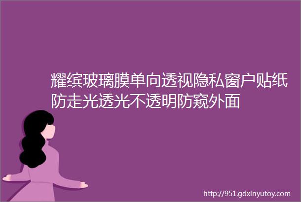 耀缤玻璃膜单向透视隐私窗户贴纸防走光透光不透明防窥外面