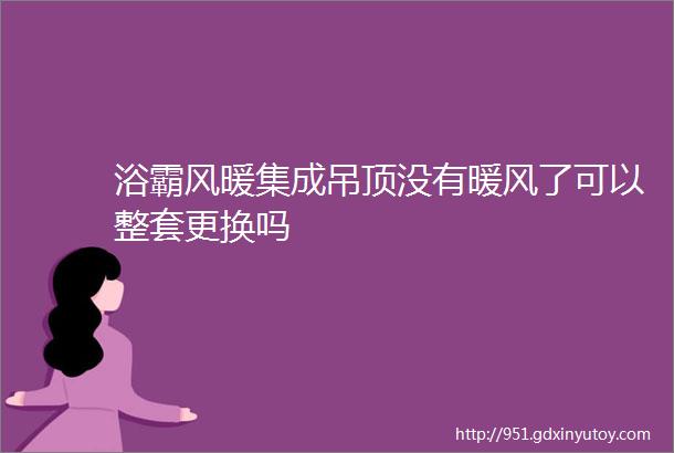 浴霸风暖集成吊顶没有暖风了可以整套更换吗