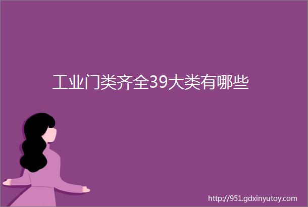 工业门类齐全39大类有哪些