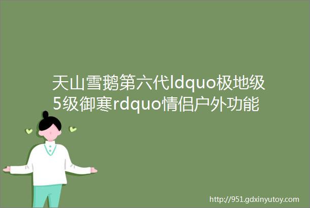 天山雪鹅第六代ldquo极地级5级御寒rdquo情侣户外功能极寒鹅绒服