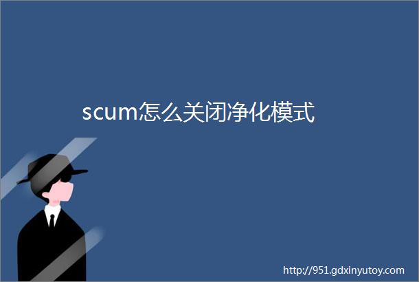 scum怎么关闭净化模式