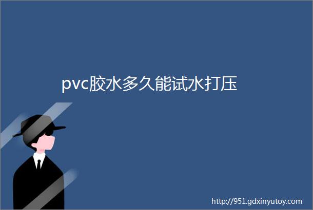 pvc胶水多久能试水打压