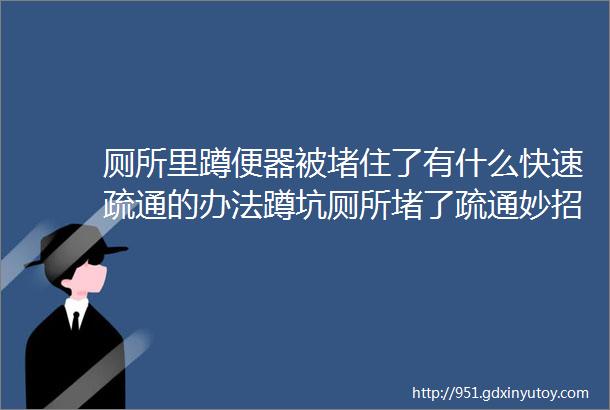 厕所里蹲便器被堵住了有什么快速疏通的办法蹲坑厕所堵了疏通妙招是什么蹲坑堵塞有什么好妙招解决没