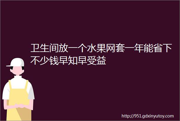 卫生间放一个水果网套一年能省下不少钱早知早受益