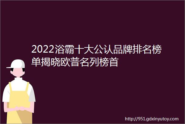 2022浴霸十大公认品牌排名榜单揭晓欧普名列榜首