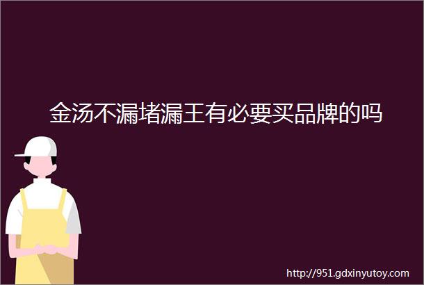 金汤不漏堵漏王有必要买品牌的吗