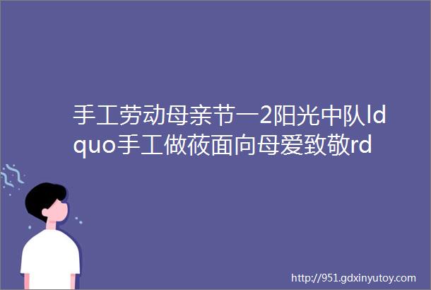 手工劳动母亲节一2阳光中队ldquo手工做莜面向母爱致敬rdquo活动