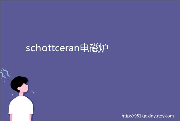 schottceran电磁炉