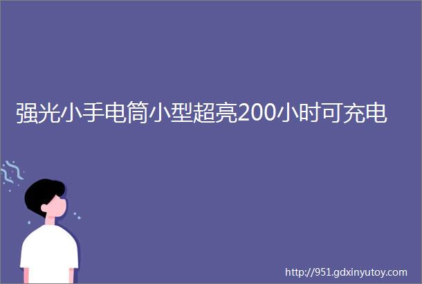 强光小手电筒小型超亮200小时可充电