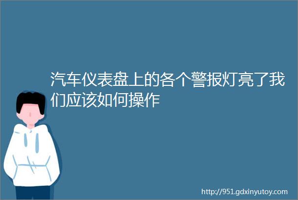 汽车仪表盘上的各个警报灯亮了我们应该如何操作