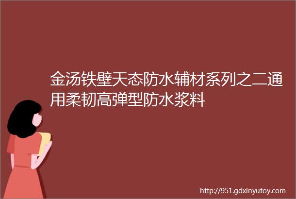 金汤铁壁天态防水辅材系列之二通用柔韧高弹型防水浆料