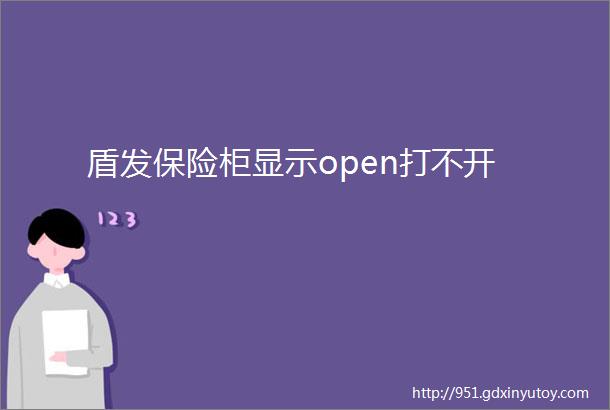 盾发保险柜显示open打不开