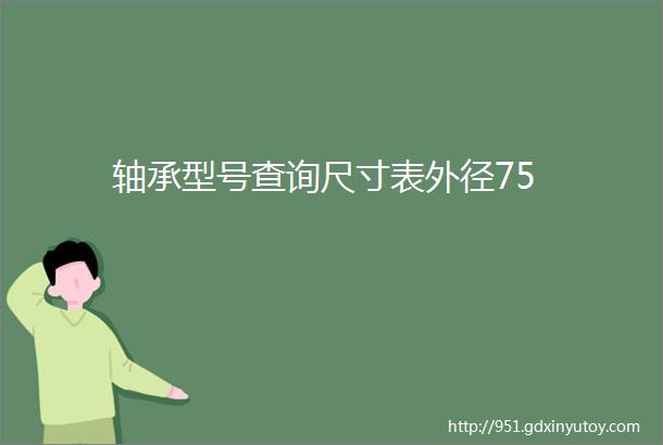 轴承型号查询尺寸表外径75